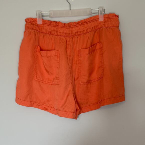Loft Emery Pull On Shorts Size Large Orange Soft Twill Drawstring Waist Pockets - Picture 7 of 7
